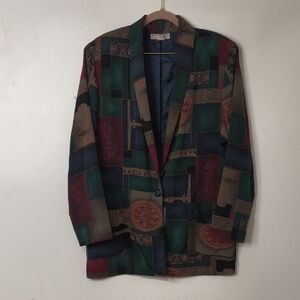 Multicolor Geometric Blazer
